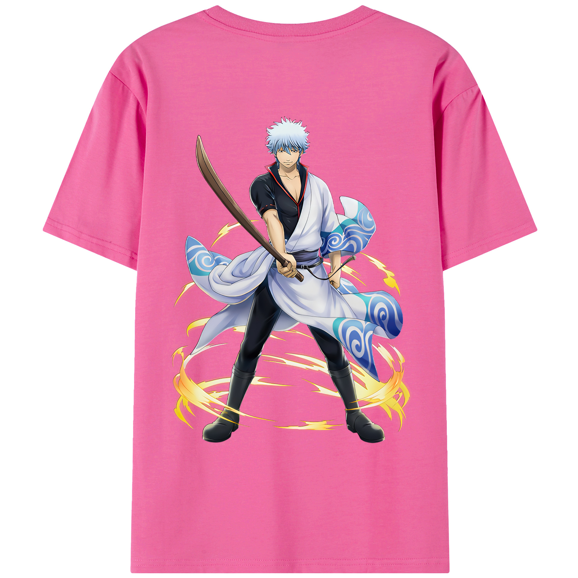 （画像用） ぎんたま 坂田銀時（さかたぎんとき） 神楽 志村新八（しむら しんぱち） GINTAMA Sakata Gintoki Kagura Shimura Shinpachi レディース半袖Tシャツ(バックプリント)